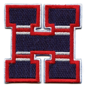 Parche con el logotipo "H" de la ciudad de Houston, camiseta de fútbol, parodia bordada con plancha BE8