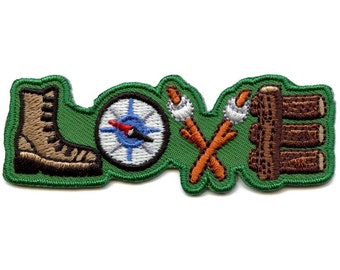 LOVE Camping Patch Outdoors Explore Embroidered Iron On AF6