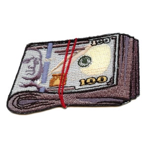 Fat Wad Dirty Money Patch Hundreds Benjamins Embroidered Iron On AB5