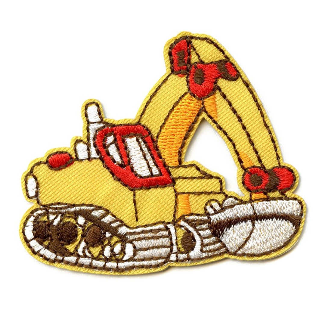Excavator Backhoe Patch Construction Truck Emoji Embroidered Etsy UK