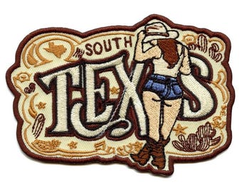 South Texas Cowgirl Embroidered Patch - Western Iron-On