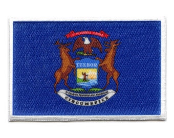 Michigan Patch State Flag Embroidered Iron On AG4