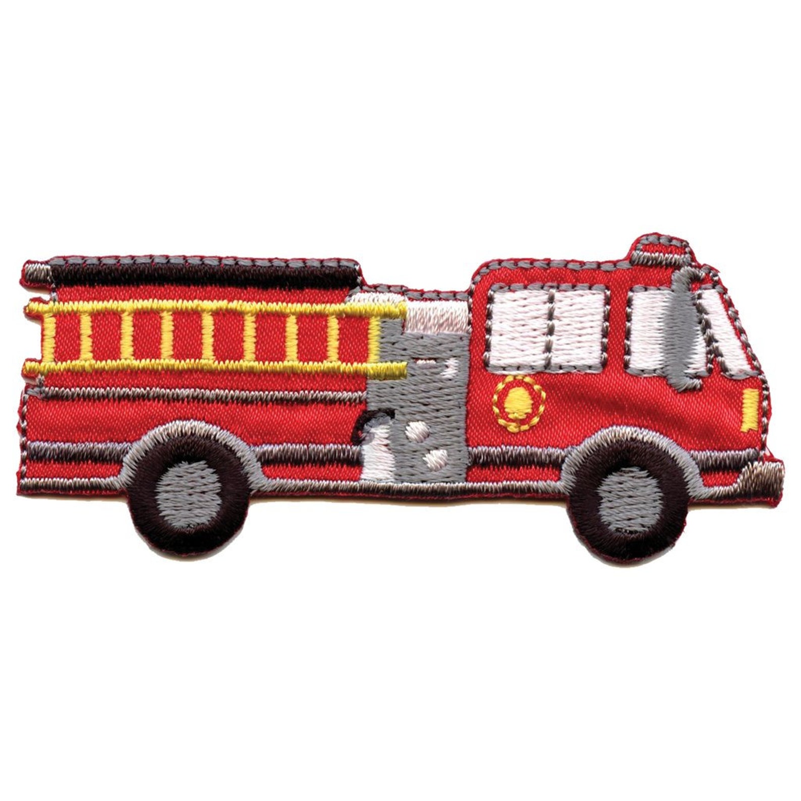 Fire Truck Patch Department Emoji Embroidered Iron On Applique Etsy