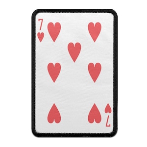 Seven Of Hearts Playing Card Foto Patch Red Gamble Embroidered Iron On AB5