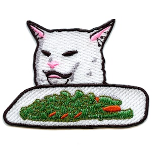 Smudge The Table Cat Meme Salad Patch Embroidered Iron On AD8