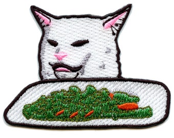 Smudge The Table Cat Meme Salad Patch Embroidered Iron On AD8