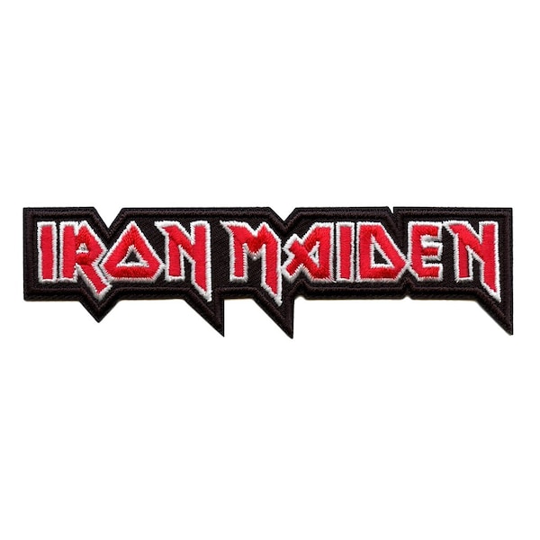Official Iron Maiden Patch Red Logo Embroidered Iron On EH3