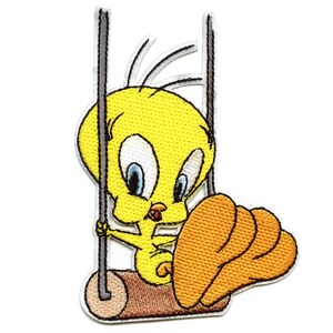 Officiell Tweety Bird Swinging Patch Broderad Stryk-på BA6