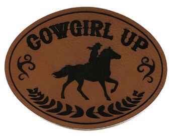Cowgirl Up Patch, Western Embroidered Sew-On Applique
