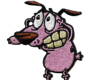 Officially Licensed Courage the Cowardly Dog Patch Cartoon Embroidered Iron On BD6