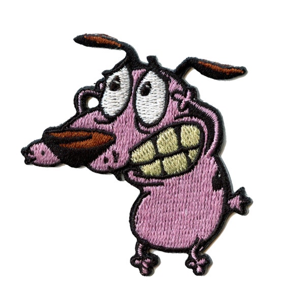 Officially Licensed Courage the Cowardly Dog Patch Cartoon Embroidered Iron On BD6