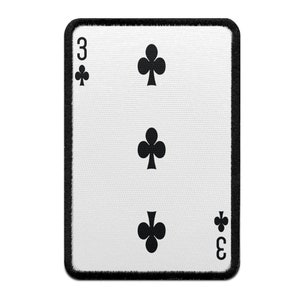Three of Clubs Playing Card Foto Patch Gamble Embroidered Iron On AA5