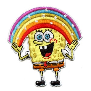 SpongeBob SquarePants Imagination Rainbow Patch Nickelodeon Cartoon TV Embroidered Iron On FA1
