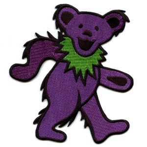 Official Grateful Dead Bear Purple Patch Large Embroidered Iron On ED1