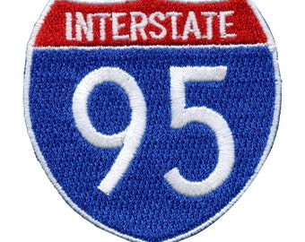 Interstate 95 Patch I-95 Freeway Sign Embroidered Iron On BF3