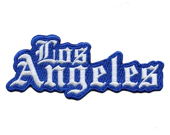 Los Angeles Sports Script Patch Embroidered Iron On-Blue BA7