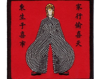 Écusson officiel brodé à repasser David Bowie, style japonais, pour veste ou sac à dos, musique glam rock.