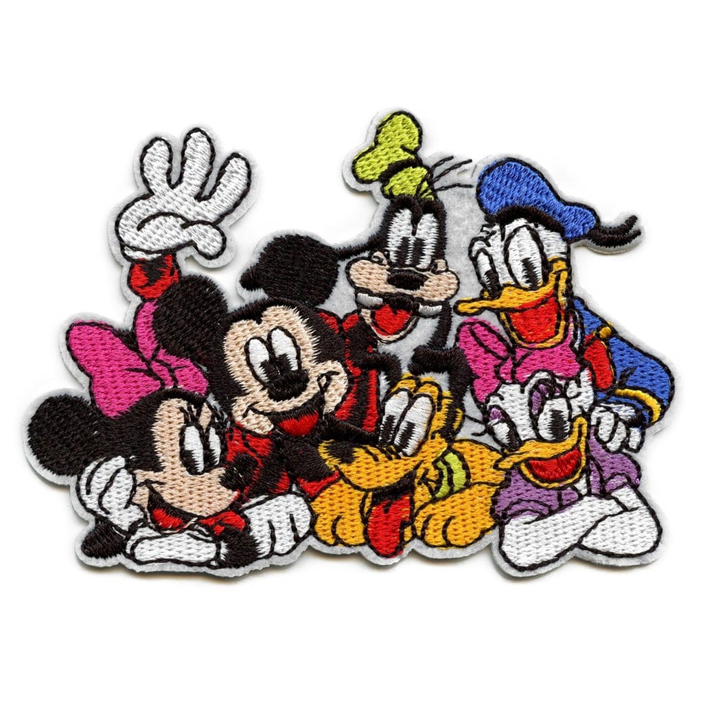 MICKEY + MINNIE MOUSE Embroidered Sew-On/Iron-On 5 x 3 Vintage Cartoon  Patch