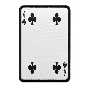 Four of Clubs Playing Card Foto Patch Gamble brodé fer sur AA5