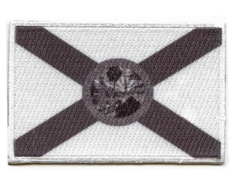 Florida Patch State Flag Grayscale Embroidered Iron On AG2