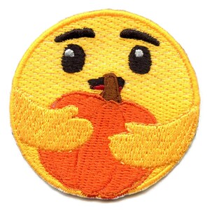 Hugging Pumpkin Patch Keyboard Emoticon Icon Embroidered Iron On ED3