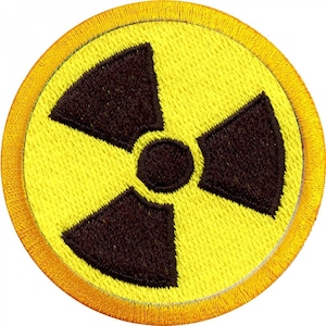 Tygmärke för att identifiera toxicitet, nukleär vildmark, scoutband, stryk-på, broderat CF4