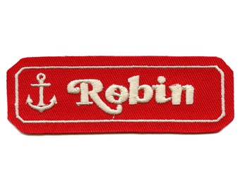 Scoops Ahoy Robin Name Tag Patch Ice Cream Parlor Iron On Embroidered BB6