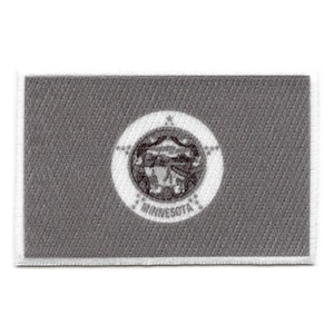 Minnesota Patch State Flag Grayscale Embroidered Iron On AH4