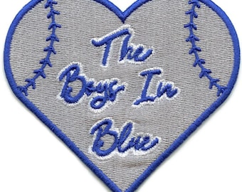Toppa ricamata da stirare "The Boys In Blue" con scritta "Los Angeles Baseball Sports Fan" AH2