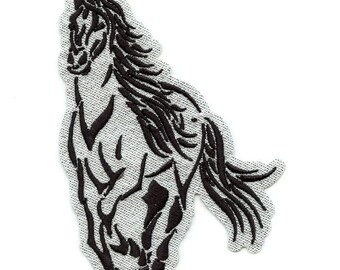 Silver Glass Horse Patch R&B Queen Music Embroidered Iron On BA2