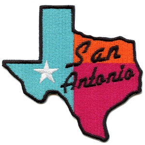 San Antonio Retro Colors Texas State Patch Parody Embroidered Iron On BF8