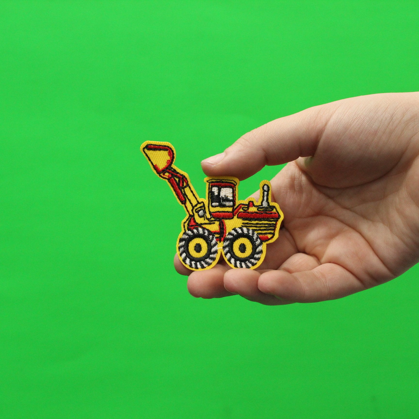 Yellow Excavator Truck Patch Backhoe Emoji Embroidered Iron On Etsy