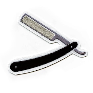 Lame de rasage avec patch rasoir de barbier pour fer à repasser brodé sur AD3