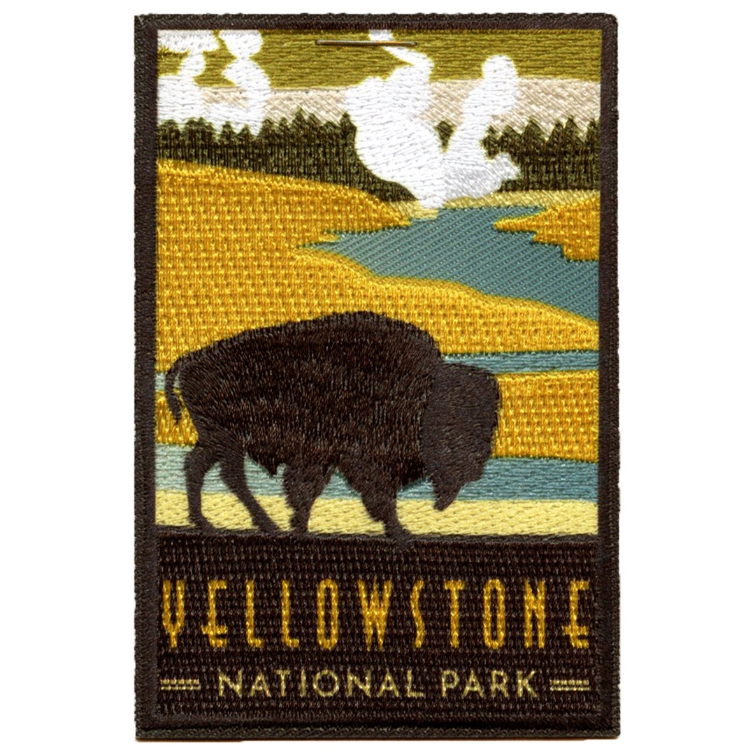 Yellowstone National Park Patch Travel Wyoming Buffalo Embroidered Iron ...