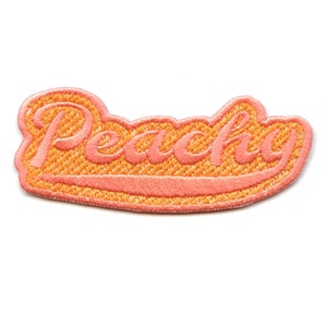 Peachy Name Tag Patch Embroidered Iron On BC4