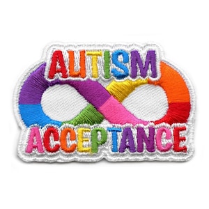 Autism Acceptance Patch Neurodiversity Embroidered Iron On BG4