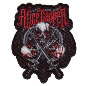 Official Alice Cooper Patch Vampire Skulls Sublimated Embroidery Iron On EG3