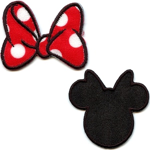 Officially Licensed Minnie Mouse Red Bow Silhouette Patch Disney Iron on Applique CA4