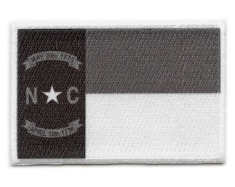 North Carolina Aufnäher Zustand Flagge Graustufen gestickt Aufbügler AH6