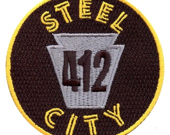 Steel City 412 Embroidered Iron On BD7