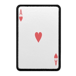 Ace Of Hearts Playing Card Foto Patch Red Gamble Embroidered Iron On AB5