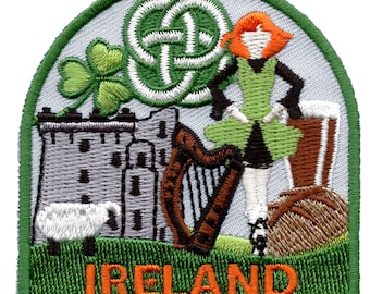 Ireland Travel Patch Europe Badge Embroidered Iron On AE4
