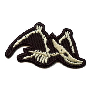 Pterodactyl Fossil Patch Bones Dinosaurio Bordado Hierro en AA1