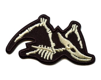Pterodactyl Fossil Patch Bones Dinosaur Embroidered Iron on AA1