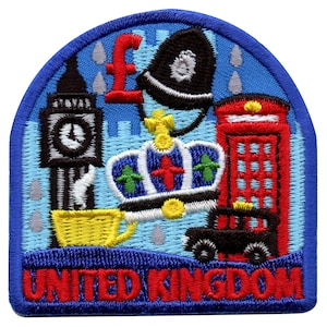 United Kingdom Travel Patch Europe Country Badge Embroidered Iron On AE4