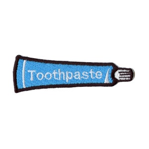 Toothpaste Patch Brush Clean Teeth Embroidered Iron On AD3