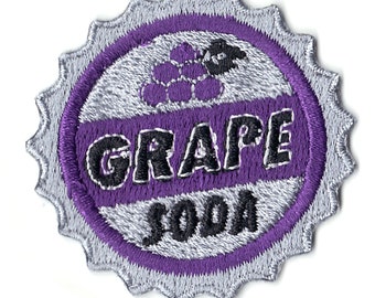 Grape Soda Bottle Cap Wilderness Scout Badge Patch Iron On Embroidered AA3