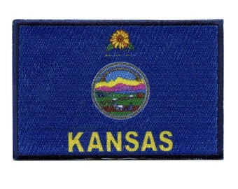 Kansas State Flag Sublimated Patch Embroidered Iron On AG3