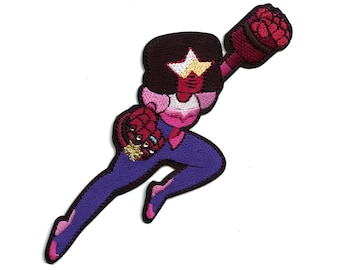 Steven Universe Garnet Flying Fist Patch Cartoon Network Animation Embroidered Iron On BD6