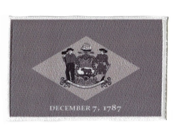 Écusson du drapeau de l'État du Delaware en niveaux de gris, fer brodé sur AG2